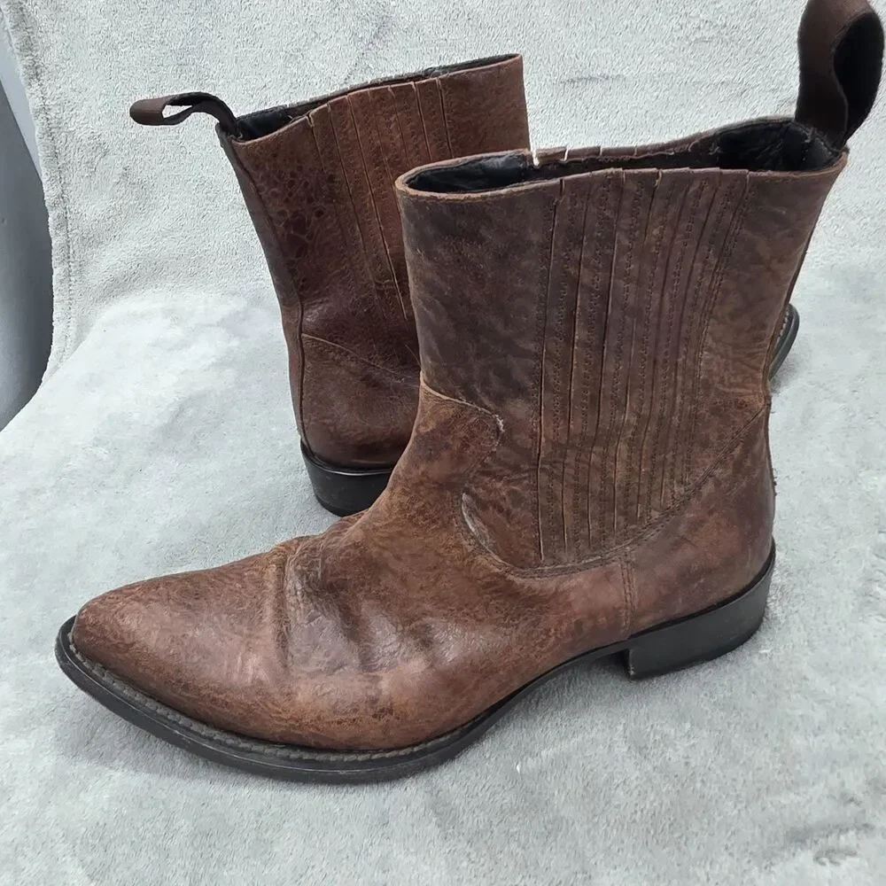 BUTTERO Ankle Chelsea  Boots Brown Leather Size 41 Made In Italy